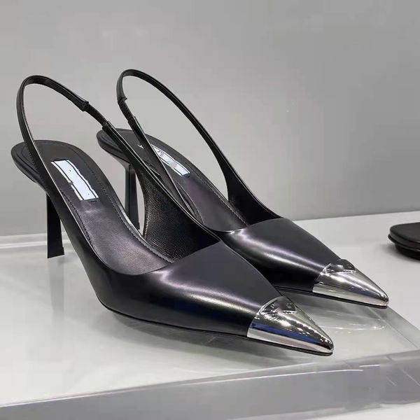 elegant summer triangle brushed leather sandals shoes for women slingback pumps luxury footwear women high heels party wedding dress 35-40, Black
elegant summer triangle brushed leather sandals shoes for women slingback pumps luxury footwear women high heels party wedding dress 35-40, Black