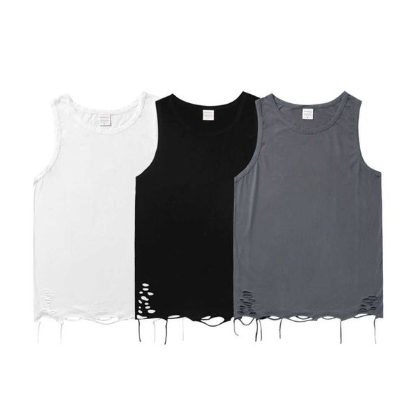men's vest simple style solid color hole casual sleeveless men's summer ins street trend loose folding bottomed t-shirt, White;black
men's vest simple style solid color hole casual sleeveless men's summer ins street trend loose folding bottomed t-shirt, White;black