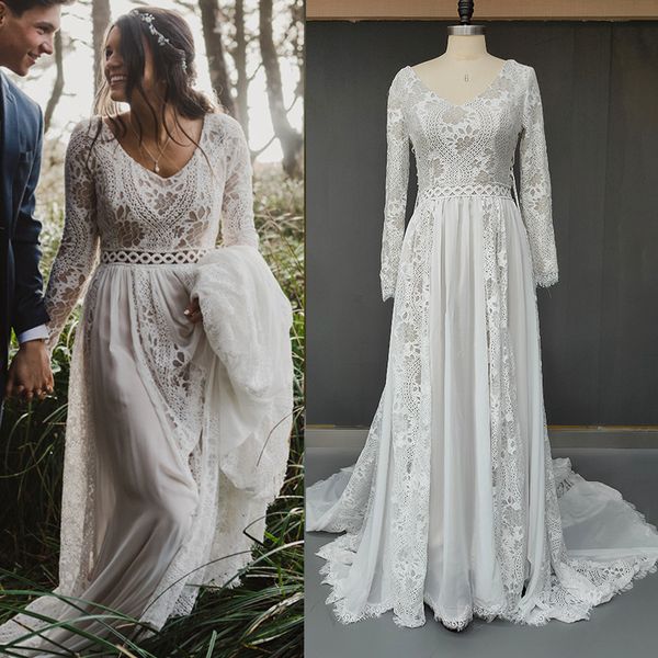 party dresses hippie boho beach elopement backless wedding dress chiffon seaside long sleeves big size poshoot v neck lace luxe bridal gown, White;black
party dresses hippie boho beach elopement backless wedding dress chiffon seaside long sleeves big size poshoot v neck lace luxe bridal gown, White;black