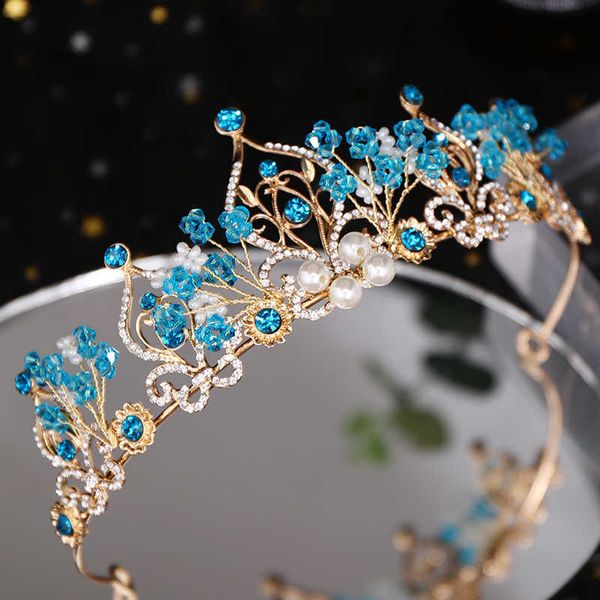 tiaras flower pearl blue crystal tiara trendy princess crown bridal diadem wedding crown tiaras hair jewelry wedding hair accessories z0220, White;golden
tiaras flower pearl blue crystal tiara trendy princess crown bridal diadem wedding crown tiaras hair jewelry wedding hair accessories z0220, White;golden