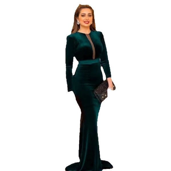 modest long sleeves velvet evening dresses mermaid cut-out sweep train prom gowns simple women party, Black;red
modest long sleeves velvet evening dresses mermaid cut-out sweep train prom gowns simple women party, Black;red
