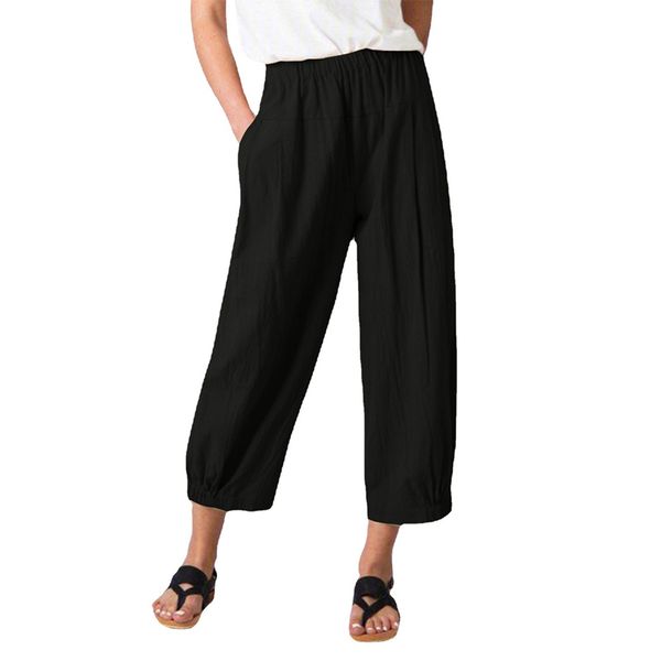 women loose harem pants casual high waist linen wide-leg capris workout sweatpants plus size yoga pants s-4xl, Black;white
women loose harem pants casual high waist linen wide-leg capris workout sweatpants plus size yoga pants s-4xl, Black;white