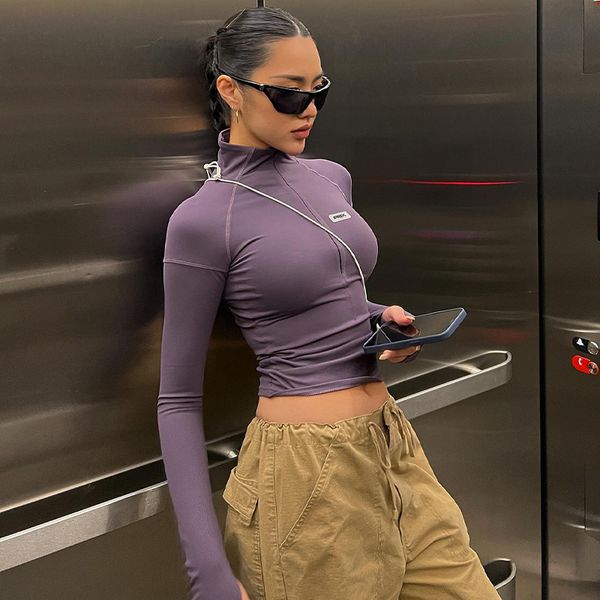 women's t-shirt lygens causal long sleeve zipper slim fit shirt daily autumn winter streetwear party basic fashion women wholesale clo, White
women's t-shirt lygens causal long sleeve zipper slim fit shirt daily autumn winter streetwear party basic fashion women wholesale clo, White