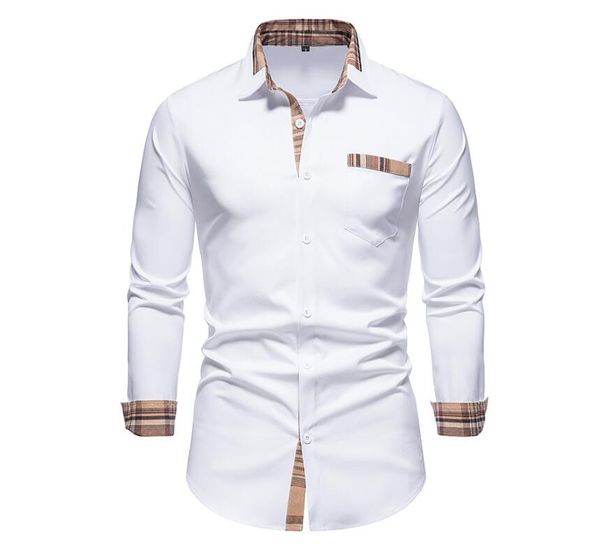 men spring autumn shirt prom social henley dress shirt turn-down collar long sleeve plaid patchwork clothing streetwear casual fashion clot, White;black
men spring autumn shirt prom social henley dress shirt turn-down collar long sleeve plaid patchwork clothing streetwear casual fashion clot, White;black