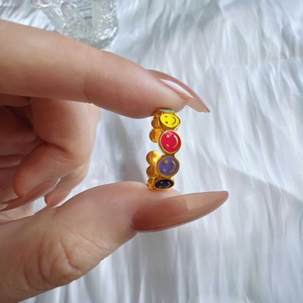 carlidana fashion y2k round smiley face adjustable ring colorful oil dripping smile charm ring for women stainless steel ring, Silver
carlidana fashion y2k round smiley face adjustable ring colorful oil dripping smile charm ring for women stainless steel ring, Silver