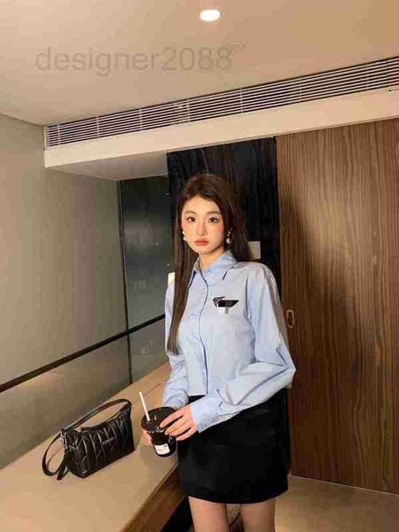 women's blouses & shirts designer 23ss new long-sleeved shirt clean small short version diamond triangle logo wi42, White
women's blouses & shirts designer 23ss new long-sleeved shirt clean small short version diamond triangle logo wi42, White