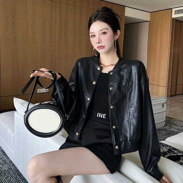 23ss brand designer women leather jacket locomotive coat knitted crewneck coats women clothing a1, Black
23ss brand designer women leather jacket locomotive coat knitted crewneck coats women clothing a1, Black