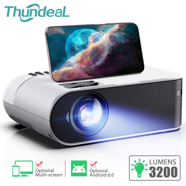 Image of Projectors ThundeaL TD60 Mini Projector Portable WiFi Projector Home Cinema for 1080P Video Proyector 3200 Lumens Phone Smart 3D Beamer J230221