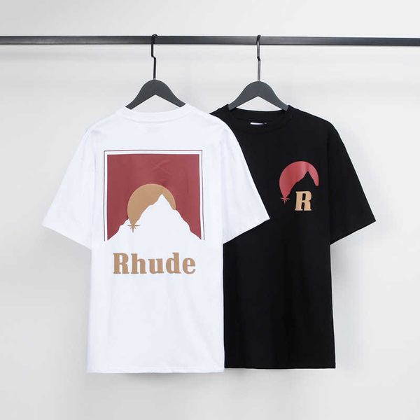 clothes and shorts rhude fog classic sunset theme snow mountain print leisure men's women's couple short sleeve t-shirt, White;black
clothes and shorts rhude fog classic sunset theme snow mountain print leisure men's women's couple short sleeve t-shirt, White;black