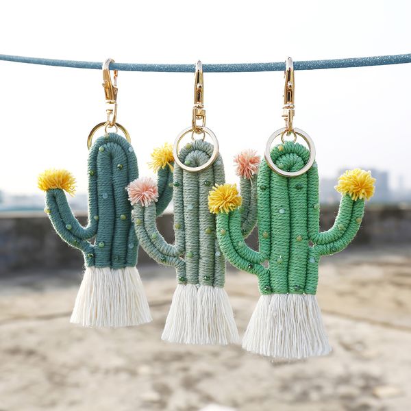 handmade macrame cactus tassel keychain bag keyring holder wallet purse pendant decorations, Silver
handmade macrame cactus tassel keychain bag keyring holder wallet purse pendant decorations, Silver