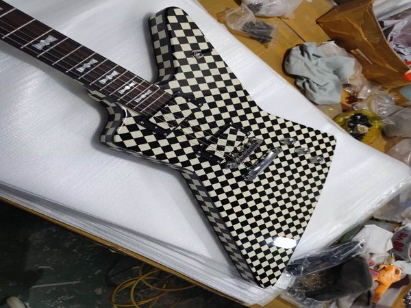 wholesale guitar new handmade guitar explorermodel electric guitar checkerboard finish 230116
wholesale guitar new handmade guitar explorermodel electric guitar checkerboard finish 230116