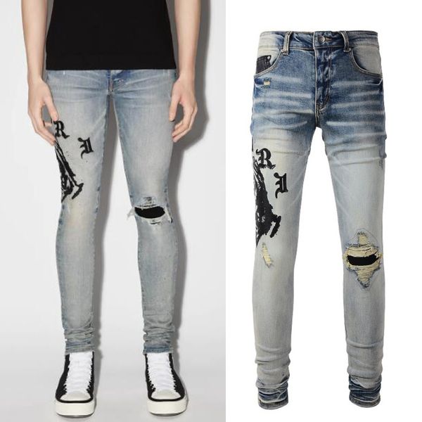 denim jeans biker fit man distressed slim-fit whisker fading effect paint wash men's, Blue
denim jeans biker fit man distressed slim-fit whisker fading effect paint wash men's, Blue