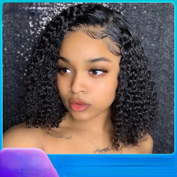 curly bob wig glueless brazilian curly lace frontal human preplucked natural color human hair bob wigs for women, Black
curly bob wig glueless brazilian curly lace frontal human preplucked natural color human hair bob wigs for women, Black