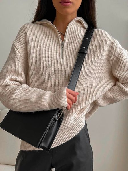 women's sweaters women's turtleneck zippers fashion women sweaters solid green blue pullover long sleeve casual knitted sweater wo, White;black
women's sweaters women's turtleneck zippers fashion women sweaters solid green blue pullover long sleeve casual knitted sweater wo, White;black