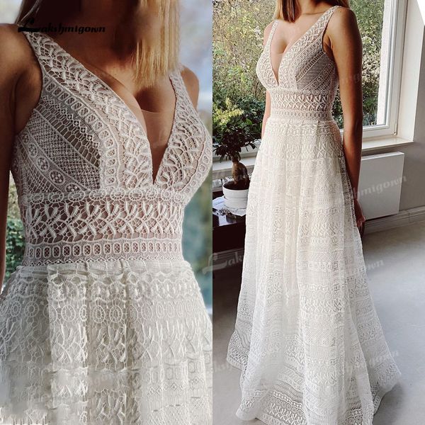 party dresses plus size lace wedding vestido de novia boho bridal gowns v neck backless elegant beach aline 230221, White;black
party dresses plus size lace wedding vestido de novia boho bridal gowns v neck backless elegant beach aline 230221, White;black