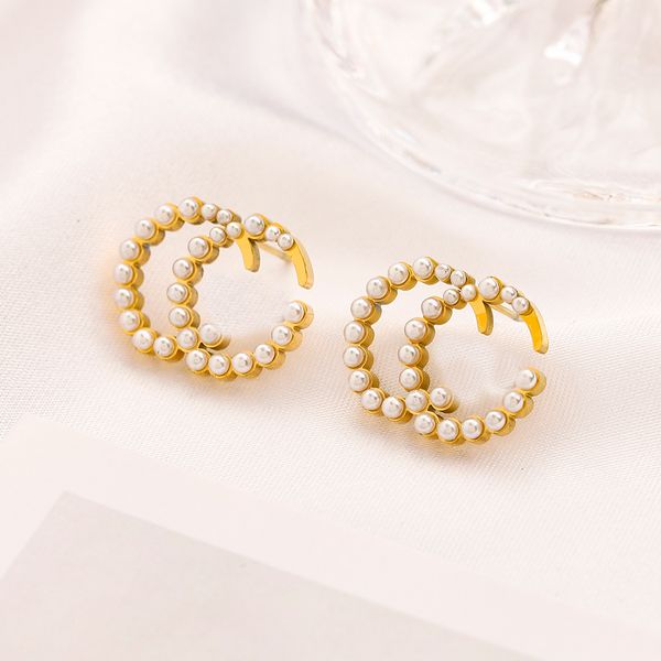 18k gold plated designers brand earrings stainless steel designer double letter ear stud women pearl geometric earring for wedding party jew, Golden;silver
18k gold plated designers brand earrings stainless steel designer double letter ear stud women pearl geometric earring for wedding party jew, Golden;silver