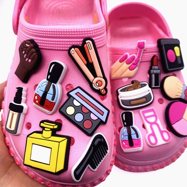make up series 30 50 100pcs shoes charms cartoon barber equipment silicone button accessories for bb girls gifts fast delivery, White;pink
make up series 30 50 100pcs shoes charms cartoon barber equipment silicone button accessories for bb girls gifts fast delivery, White;pink