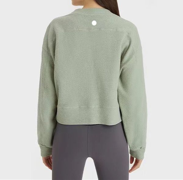 

LL122 Women Yoga Causal Sweatshirts Loose Fit Long Lululy Lemenly Sleeve Sweater Ladies Cotton Workout Athletic Gym Shirts Causal Clothing, Green