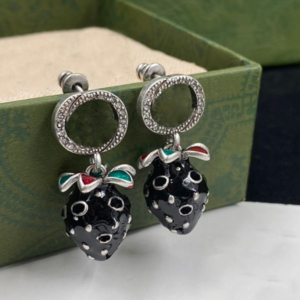 black large strawberry earrings double letters charm design fashion ear stud women outdoor temperament jewelry, Golden
black large strawberry earrings double letters charm design fashion ear stud women outdoor temperament jewelry, Golden