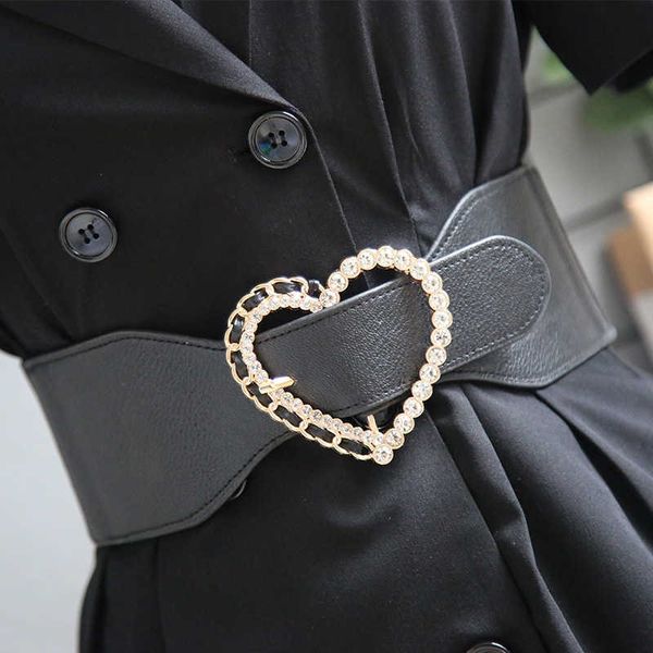 key rings fashion elastic wide belt for women rhinestone heart buckle waist straps luxury designer brand coat dress decorative waistband j23, Slivery;golden
key rings fashion elastic wide belt for women rhinestone heart buckle waist straps luxury designer brand coat dress decorative waistband j23, Slivery;golden