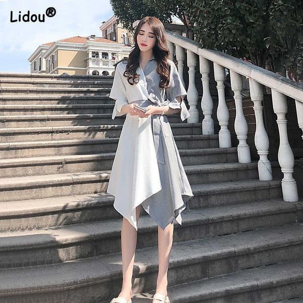 casual dresses women new korean asymmetrical elegant patchwork dress belt fashion solid color all-match v-neck young style simplicity clothi, Black;gray
casual dresses women new korean asymmetrical elegant patchwork dress belt fashion solid color all-match v-neck young style simplicity clothi, Black;gray