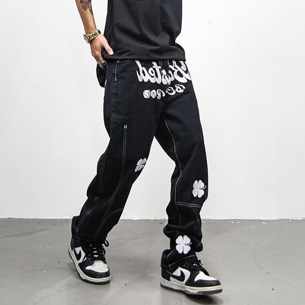 men's jeans high street letter embroidered street pants hip hop loose y2k men's denim trousers straight street casual jeans pants, Blue
men's jeans high street letter embroidered street pants hip hop loose y2k men's denim trousers straight street casual jeans pants, Blue