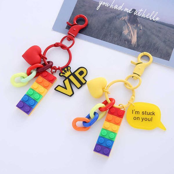 key rings cute girl heart ins rainbow building block keychain creative bag car decoration key ring gift pendant diy keychain accessories j23, Slivery;golden
key rings cute girl heart ins rainbow building block keychain creative bag car decoration key ring gift pendant diy keychain accessories j23, Slivery;golden