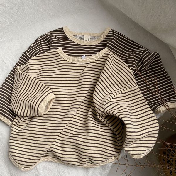 hoodies sweatshirts 1452b children clothes striped casual sweater spring autumn hemming for boys and girls loose pullover 230220, Black
hoodies sweatshirts 1452b children clothes striped casual sweater spring autumn hemming for boys and girls loose pullover 230220, Black