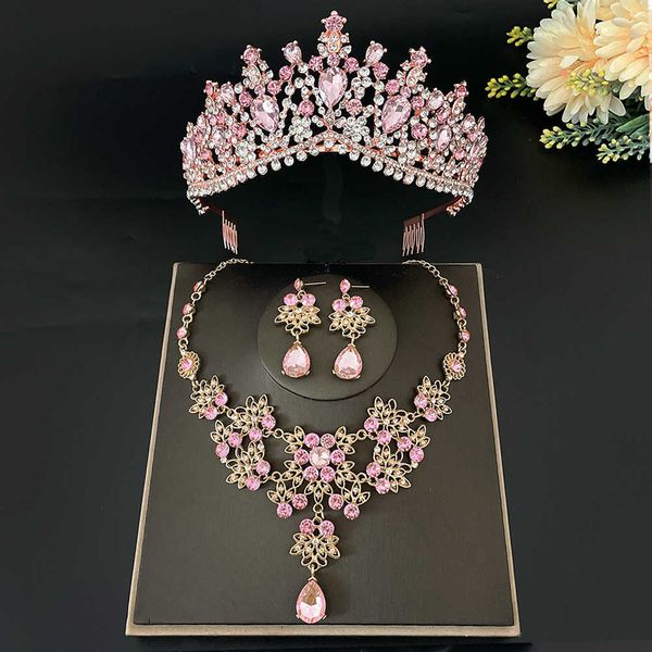 tiaras fashion pink crystal rhinestone bridal tiara crown women queen princess necklace sets fashion jewelry set diadems z0220, White;golden
tiaras fashion pink crystal rhinestone bridal tiara crown women queen princess necklace sets fashion jewelry set diadems z0220, White;golden