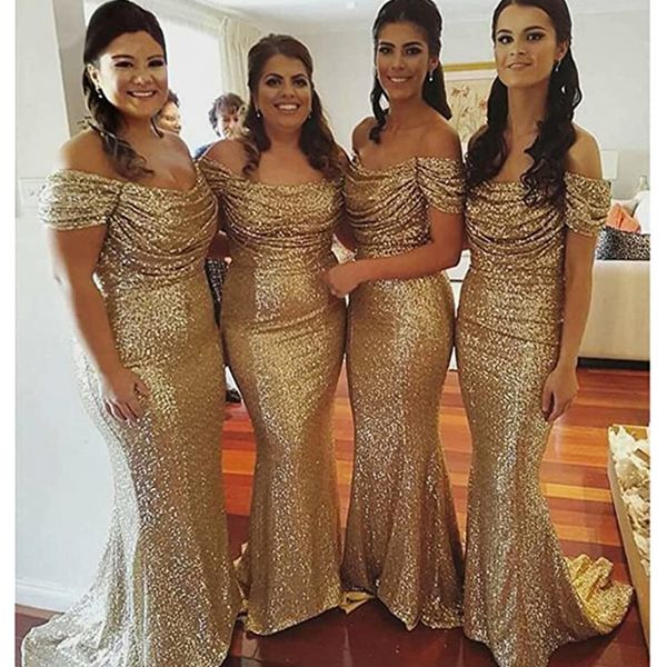 sparkly bling gold sequined mermaid bridesmaid dresses off the shoulder plus size maid of the honor gowns wedding dress, White;pink
sparkly bling gold sequined mermaid bridesmaid dresses off the shoulder plus size maid of the honor gowns wedding dress, White;pink
