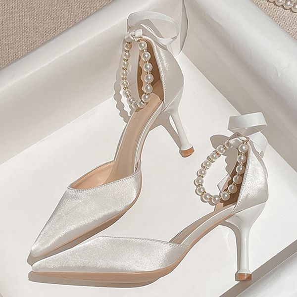 dress shoes silk high heels pearl ankle strap strappy pumps fashion women shallow pointed toe stiletto dress wedding shoes bridal 230221, Black
dress shoes silk high heels pearl ankle strap strappy pumps fashion women shallow pointed toe stiletto dress wedding shoes bridal 230221, Black