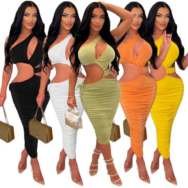 2023 designer hollow out dresses summer clothes women one shoulder bodycon dress female cut out pleated dress night club party wear wholesal, Black;gray
2023 designer hollow out dresses summer clothes women one shoulder bodycon dress female cut out pleated dress night club party wear wholesal, Black;gray