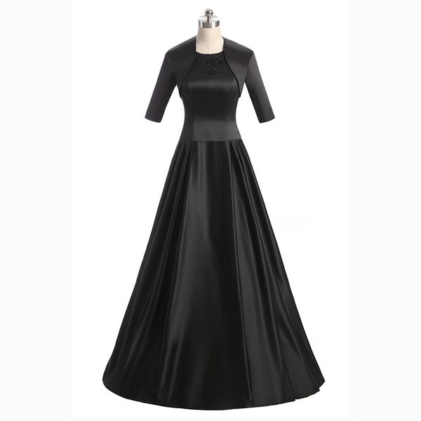 casual dresses black satin beading floorlength aline wedding party mother of the bride with a jacket custom made 230221, Black;gray
casual dresses black satin beading floorlength aline wedding party mother of the bride with a jacket custom made 230221, Black;gray