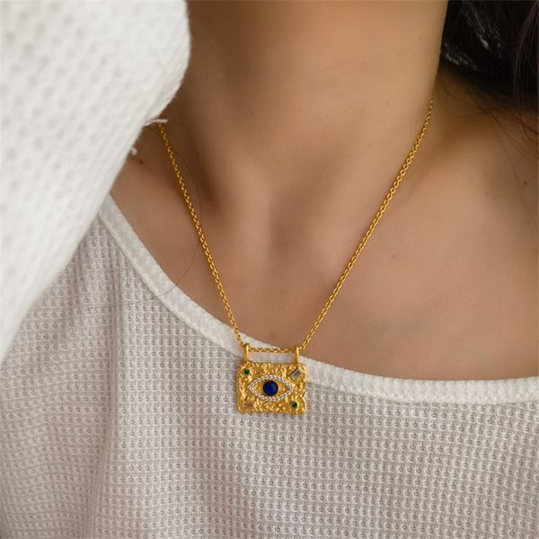 colored zircon devil's eye pendant necklace women's light luxury small design accessories temperament all-match collar chain, Silver
colored zircon devil's eye pendant necklace women's light luxury small design accessories temperament all-match collar chain, Silver