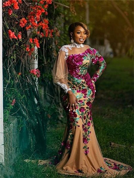 long sleeve aso ebi mermaid evening dresses african sequin flowers gillter african prom occasion gown high neck robe de soree, Black;red
long sleeve aso ebi mermaid evening dresses african sequin flowers gillter african prom occasion gown high neck robe de soree, Black;red