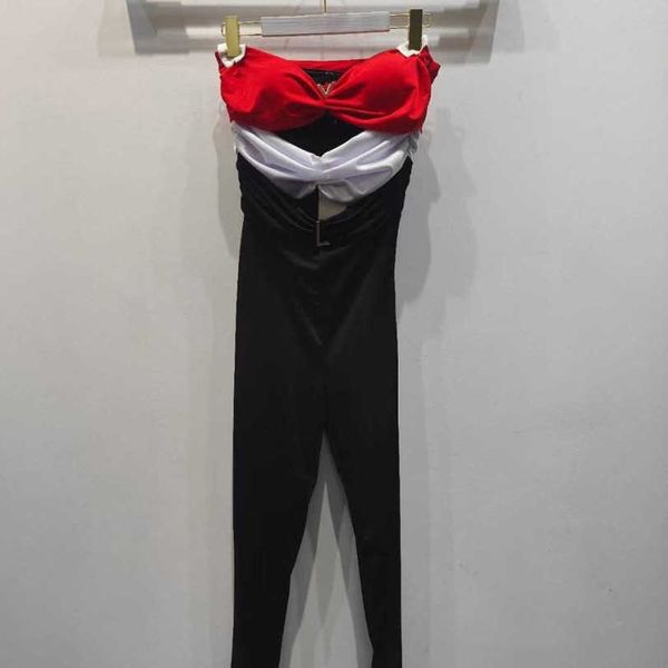 23ss brand designer flannelette fabric shirt strapless jumpsuit color matching pants women clohting a1, Black
23ss brand designer flannelette fabric shirt strapless jumpsuit color matching pants women clohting a1, Black