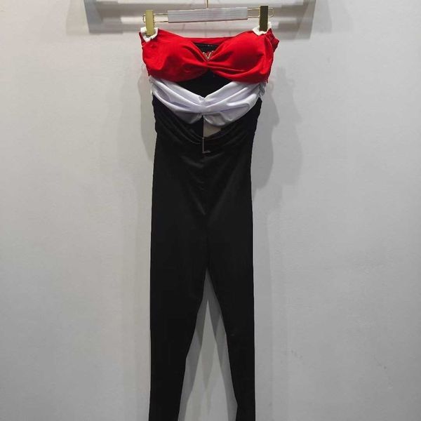 23ss brand designer flannelette fabric shirt strapless jumpsuit color matching pants women clohting, Black
23ss brand designer flannelette fabric shirt strapless jumpsuit color matching pants women clohting, Black