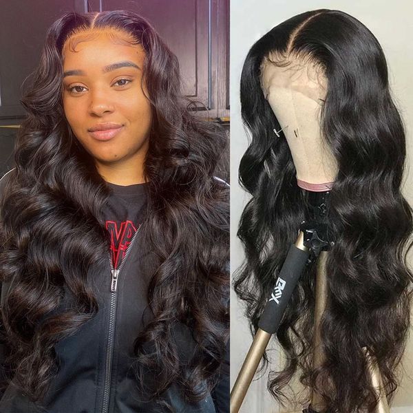 body wave hd transparent wig lace front human hair brazilian remy closure loose pre plucked 180 density frontal wigs, Black
body wave hd transparent wig lace front human hair brazilian remy closure loose pre plucked 180 density frontal wigs, Black