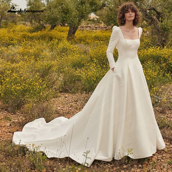 party dresses lakshmigown simple bohemian scoop neck beach wedding dress long sleeve satin boho bridal gowns estido de noiva praiano 230221, White;black
party dresses lakshmigown simple bohemian scoop neck beach wedding dress long sleeve satin boho bridal gowns estido de noiva praiano 230221, White;black