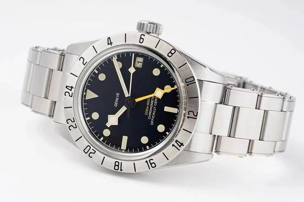 39mm men watch zf rivet ss bracelet band vintage classic gmt luminous automatic movement wristwatch bezel waterproof father birthday gift, Slivery;brown
39mm men watch zf rivet ss bracelet band vintage classic gmt luminous automatic movement wristwatch bezel waterproof father birthday gift, Slivery;brown