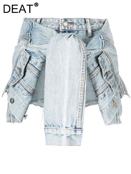 women's shorts deat fashion denim patchwork irregular high waist burr distressed fake 2 pcs blue spring 2023 7e7052 230220, White;black
women's shorts deat fashion denim patchwork irregular high waist burr distressed fake 2 pcs blue spring 2023 7e7052 230220, White;black