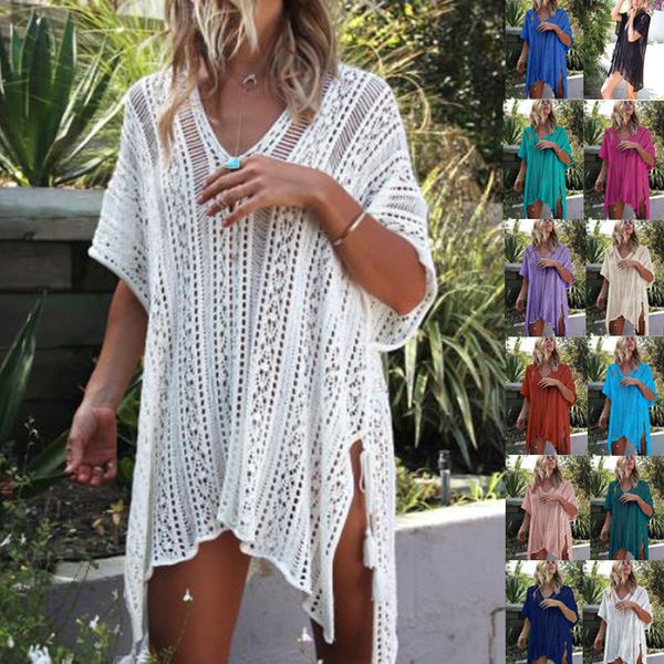 ladies swimwear cover-up hollowed out v-neck loose knitted beach sun protection clothing dress multi-color bikini smock stcy2135 summer seas
ladies swimwear cover-up hollowed out v-neck loose knitted beach sun protection clothing dress multi-color bikini smock stcy2135 summer seas