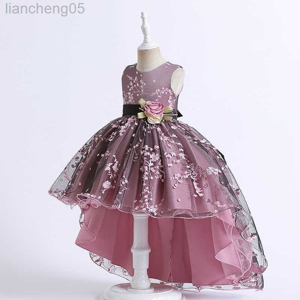 girl's dresses kids short front and long back dress with flower european and american princess party evening frocks girl performance ta, Red;yellow
girl's dresses kids short front and long back dress with flower european and american princess party evening frocks girl performance ta, Red;yellow