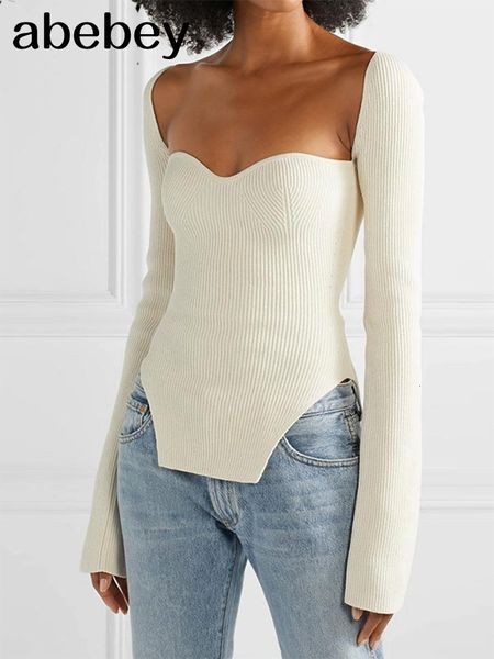 women's sweaters spring and summer fashion women clothes sqaure collar full sleeves elastic high waist pullover wk080 230221, White;black
women's sweaters spring and summer fashion women clothes sqaure collar full sleeves elastic high waist pullover wk080 230221, White;black
