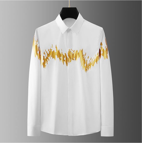 brand simple style men shirt long sleeve slim casual business male dress shirts for men printed cotton camisas, White;black
brand simple style men shirt long sleeve slim casual business male dress shirts for men printed cotton camisas, White;black