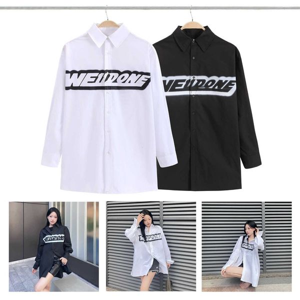 welldone letter-printed loose oversize women's trendy we11done track underlay shirt, White
welldone letter-printed loose oversize women's trendy we11done track underlay shirt, White
