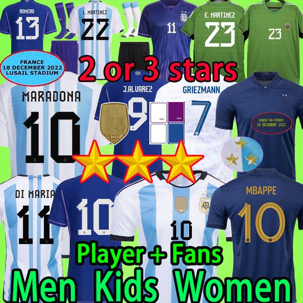 men's t-shirts 3 or 2 stars argentina soccer jerseys finals mbappe france maillots men set kids kit women 2022 fans player version unif, White;black
men's t-shirts 3 or 2 stars argentina soccer jerseys finals mbappe france maillots men set kids kit women 2022 fans player version unif, White;black