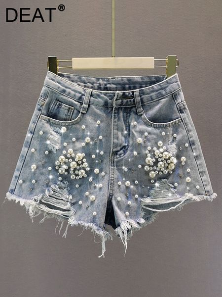 women's shorts deat women bead hole pearls personality street denim style high waist temperament fashion spring summer 2023 11c186 2302, White;black
women's shorts deat women bead hole pearls personality street denim style high waist temperament fashion spring summer 2023 11c186 2302, White;black