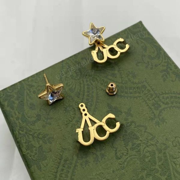 2022 luxury designer five pointed star diamond with letters tassel earrings women's party wedding couple gift jewelry 925, Golden;silver
2022 luxury designer five pointed star diamond with letters tassel earrings women's party wedding couple gift jewelry 925, Golden;silver