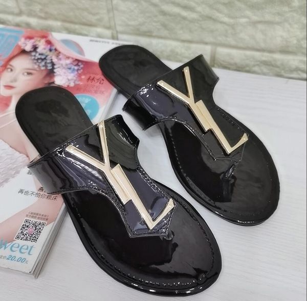 2023 summer luxury y sandals designer women flip flops slipper fashion patent leather slides metal letter ladies casual shoes, Black
2023 summer luxury y sandals designer women flip flops slipper fashion patent leather slides metal letter ladies casual shoes, Black